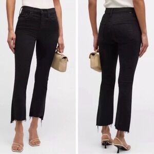 Mother The Insider Crop Step‎ Fray Jeans Women's Size 26 Not Guilty Black